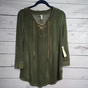 Swim cover up green top